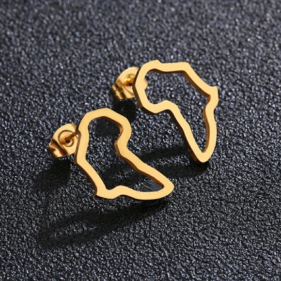 Africa continent stud - Picture 1 of 3